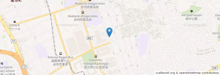 Mapa de ubicacion de 赤羽消防署西が丘出張所 en 일본, 도쿄도, 北区.