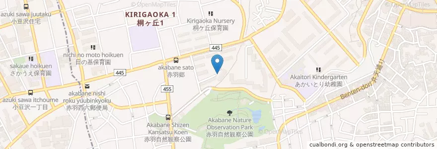 Mapa de ubicacion de 赤羽西五丁目児童館 en Япония, Токио, Кита.