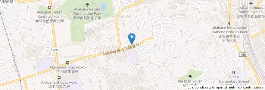 Mapa de ubicacion de 赤羽西四郵便局 en 일본, 도쿄도, 北区.