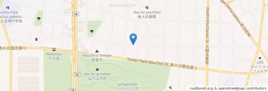 Mapa de ubicacion de 足立つばめ幼稚園 en Japão, Tóquio, 足立区.