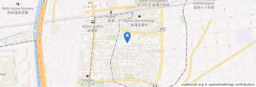 Mapa de ubicacion de 足立年金事務所 en Japan, 東京都.