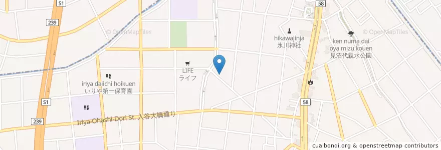 Mapa de ubicacion de 足立舎人郵便局 en Giappone, Tokyo.