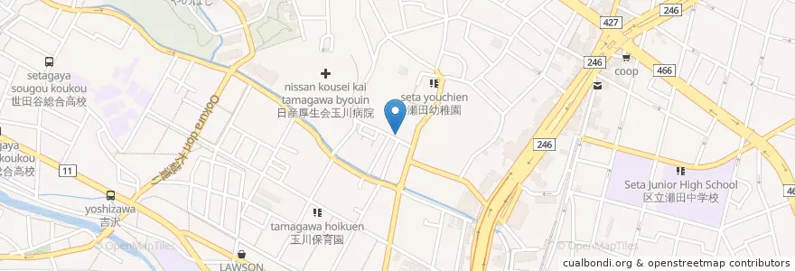 Mapa de ubicacion de 身延山保育園 en 日本, 東京都, 世田谷区.