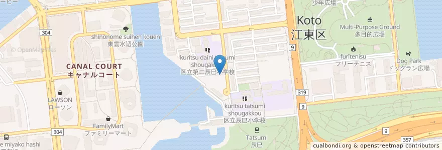 Mapa de ubicacion de 辰巳児童館 en Japan, 東京都, 江東区.