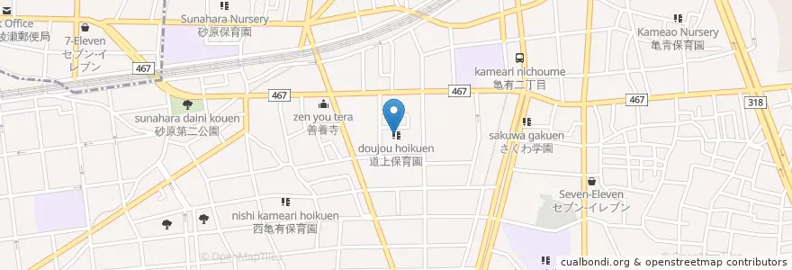 Mapa de ubicacion de 道上保育園 en Giappone, Tokyo.