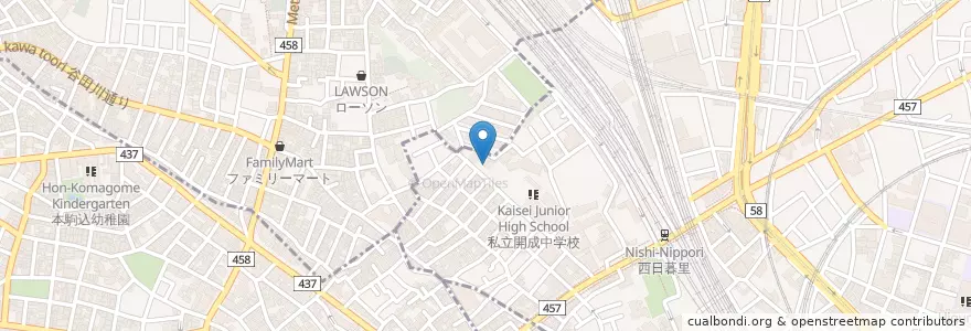 Mapa de ubicacion de 道灌山幼稚園 en Japan, 東京都.