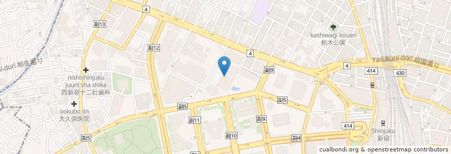 Mapa de ubicacion de 都市再生機構募集販売本部 en اليابان, 東京都, 新宿区.