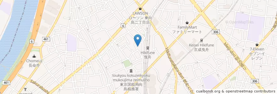 Mapa de ubicacion de 都市再生機構東京都心支社曳船駅前再開発事務所 en Japón, Tokio, Sumida.