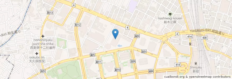 Mapa de ubicacion de 都市再生機構東日本支社 en Japón, Tokio, Shinjuku.