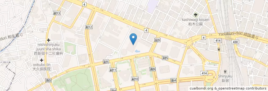 Mapa de ubicacion de 都市再生機構東日本支社東日本公園事務所 en 日本, 東京都, 新宿区.