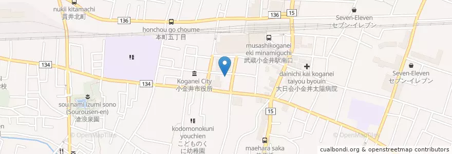 Mapa de ubicacion de 都市再生機構東日本支社武蔵小金井駅南口再開発事務所 en Japan, Tokyo, Koganei.