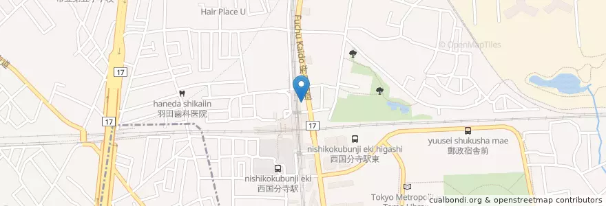 Mapa de ubicacion de 都市再生機構東日本支社西国分寺駅東再開発事務所 en Japão, Tóquio, 国分寺市.