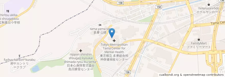 Mapa de ubicacion de 東京都立 多摩総合精神保健福祉センター en اليابان, 東京都, 八王子市.