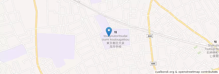 Mapa de ubicacion de 東京都立大泉高等学校 en 일본, 도쿄도, 練馬区.