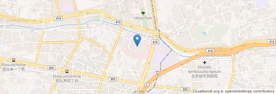 Mapa de ubicacion de 都立広尾病院 en 日本, 東京都, 港区, 恵比寿).
