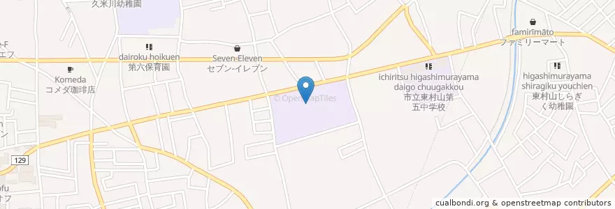 Mapa de ubicacion de 都立東村山高等学校 en Japon, Tokyo, 東村山市.