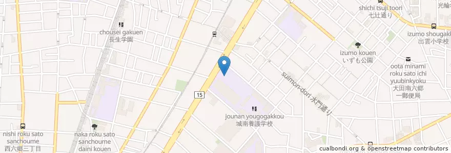 Mapa de ubicacion de .都立六郷工科高等学校 en Japon, Tokyo, 大田区.