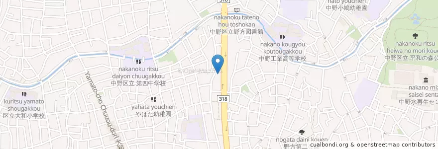 Mapa de ubicacion de 野方消防署大和出張所 en Giappone, Tokyo, 中野区.