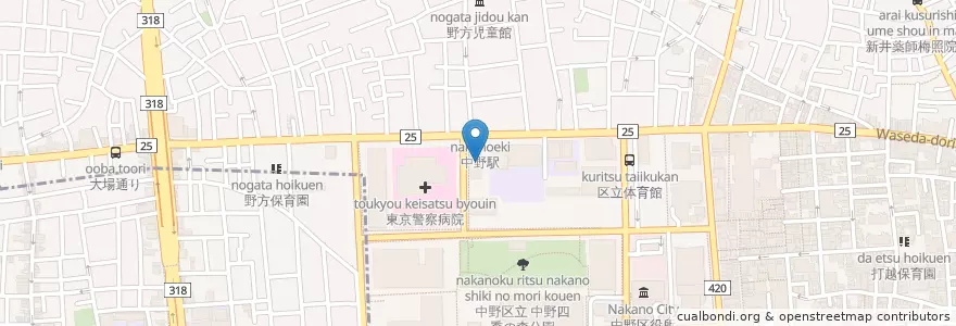 Mapa de ubicacion de 野方警察署 en 日本, 東京都, 中野区.
