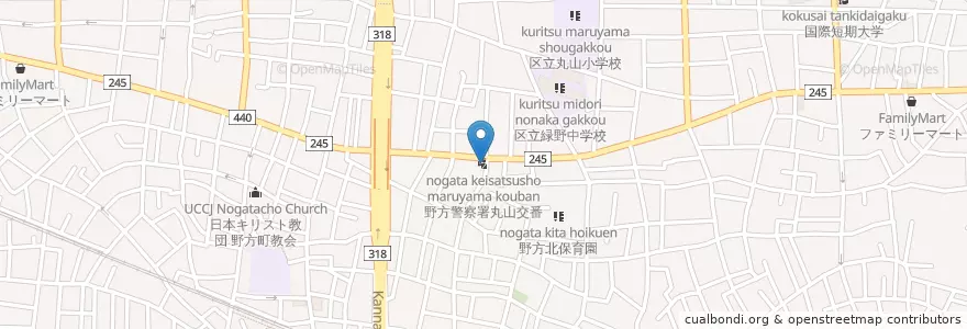 Mapa de ubicacion de 丸山地域交通安全センター en Japonya, 東京都, 中野区.