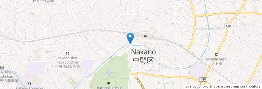 Mapa de ubicacion de 野方警察署沼袋交番（仮設） en Jepun, 東京都, 中野区.