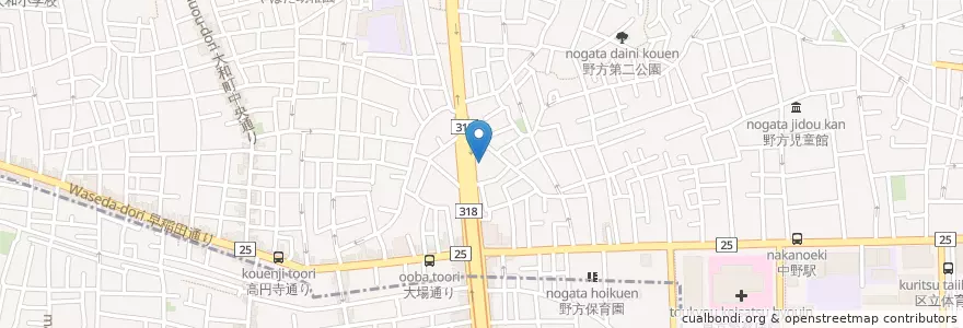 Mapa de ubicacion de 野方警察署野方一丁目交番 en Jepun, 東京都, 杉並区.