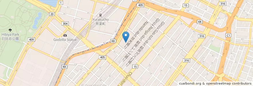 Mapa de ubicacion de 銀座並木通郵便局 en اليابان, 東京都.