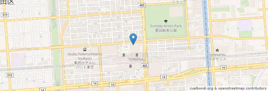 Mapa de ubicacion de 錦糸町駅前郵便局 en Japan, Tokio.