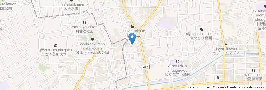 Mapa de ubicacion de 鍋横区民活動センター en Japón, Tokio, Nakano.
