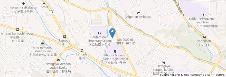 Mapa de ubicacion de 鎌田児童館 en Japon, Tokyo, 世田谷区.