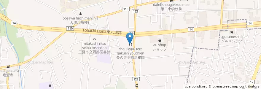 Mapa de ubicacion de 長久寺学園幼稚園 en 日本, 东京都/東京都, 三鷹市.