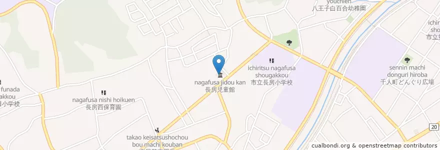 Mapa de ubicacion de 長房児童館 en Jepun, 東京都, 八王子市.