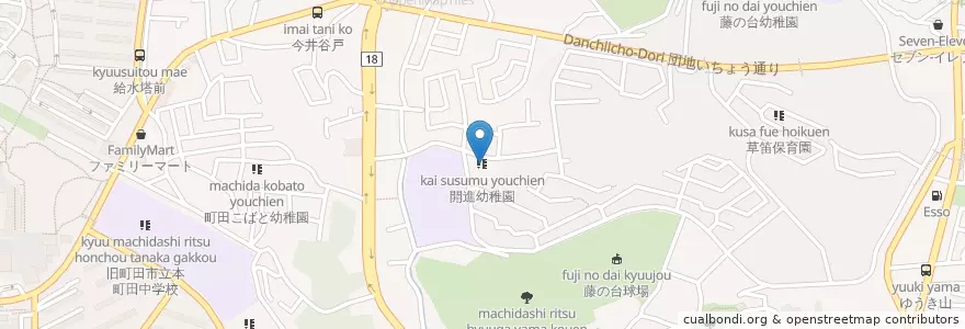 Mapa de ubicacion de 開進幼稚園 en 일본, 도쿄도, 町田市.