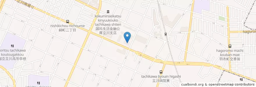 Mapa de ubicacion de 関東財務局立川出張所 en Japonya, 東京都, 立川市.