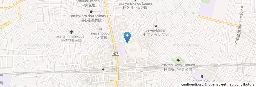 Mapa de ubicacion de 阿佐谷児童館 en Japan, Tokio, 杉並区.