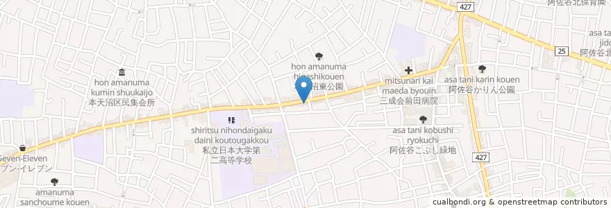 Mapa de ubicacion de 阿佐谷北三郵便局 en Giappone, Tokyo, 杉並区.