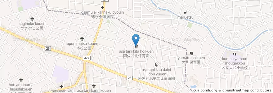 Mapa de ubicacion de 阿佐谷北保育園 en Japonya, 東京都, 杉並区.
