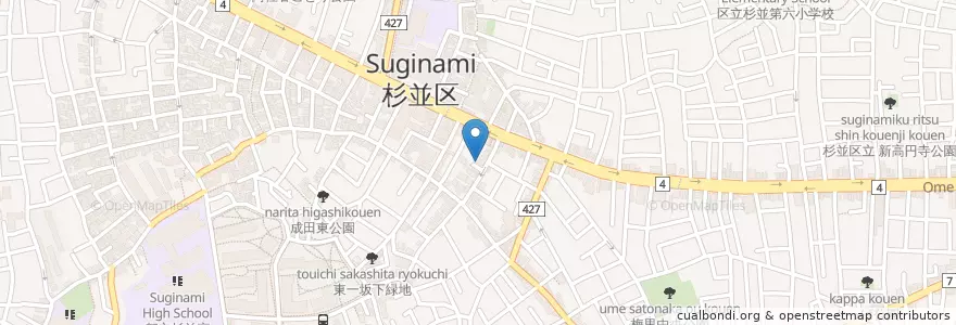 Mapa de ubicacion de 阿佐谷南児童館 en اليابان, 東京都, 杉並区.