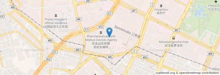 Mapa de ubicacion de 霞が関ビル内郵便局 en 일본, 도쿄도.