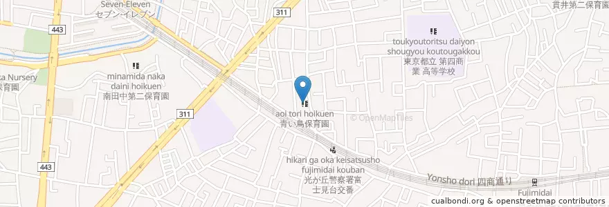 Mapa de ubicacion de 青い鳥保育園 en Japão, Tóquio, 練馬区.