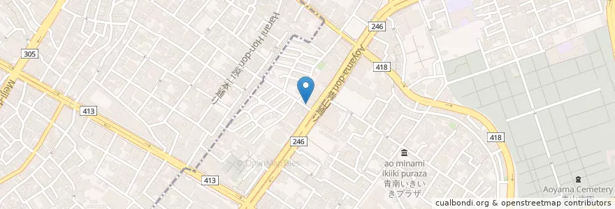 Mapa de ubicacion de 青山児童館 en Japón, Tokio, Shibuya.