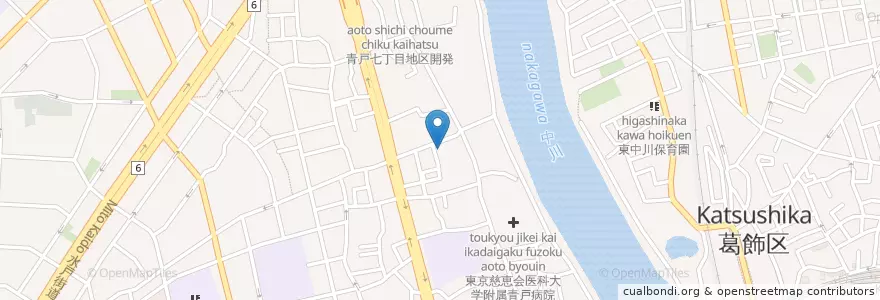 Mapa de ubicacion de 青戸中央児童館 en Japão, Tóquio, 葛飾区.