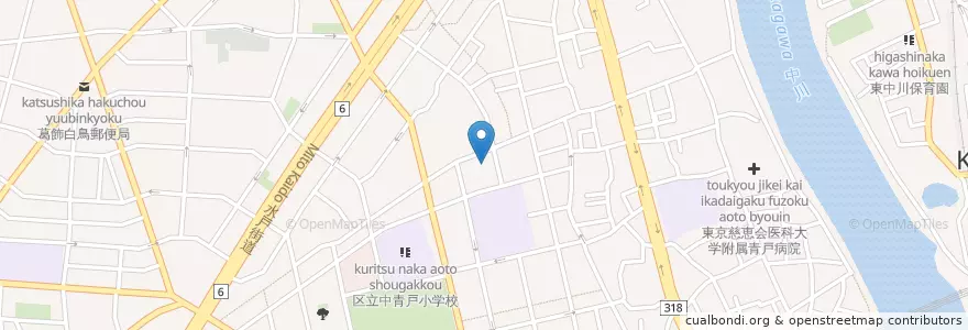 Mapa de ubicacion de 青戸保育園 en 日本, 東京都, 葛飾区.