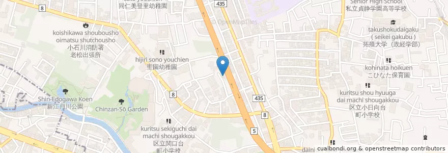 Mapa de ubicacion de 青柳保育園 en Japonya, 東京都, 文京区.