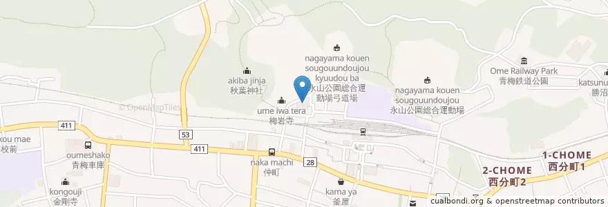 Mapa de ubicacion de 青梅市青梅図書館 en Japonya, 東京都, 青梅市.