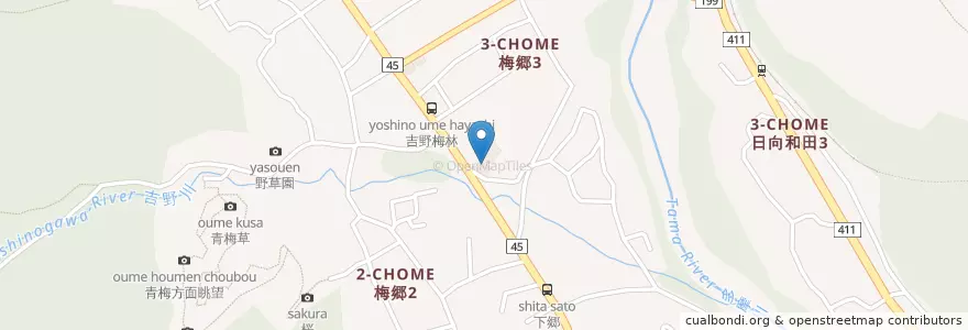 Mapa de ubicacion de 青梅市梅郷図書館 en Giappone, Tokyo, 青梅市.