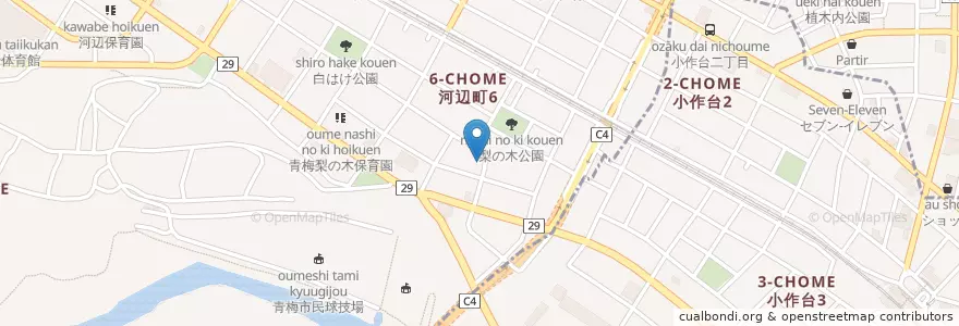 Mapa de ubicacion de 青梅市河辺図書館 en 일본, 도쿄도, 青梅市.