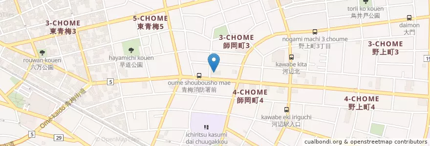 Mapa de ubicacion de 青梅消防署 en 日本, 東京都, 青梅市.