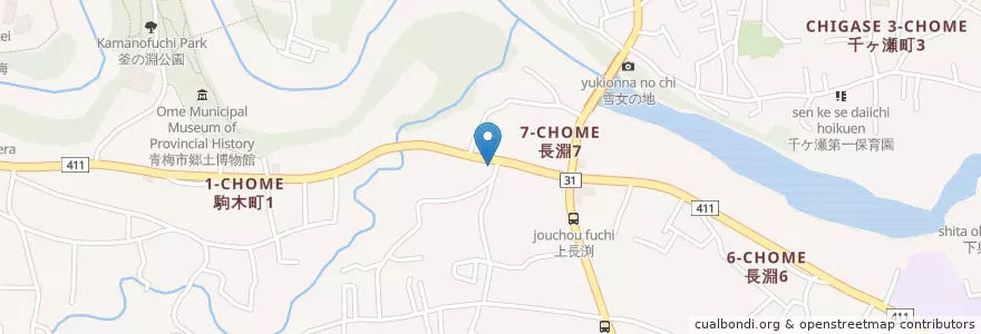 Mapa de ubicacion de 青梅警察署上長淵駐在所 en ژاپن, 東京都, 青梅市.