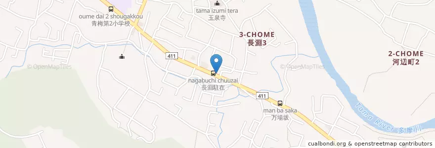 Mapa de ubicacion de 青梅警察署下長淵駐在所 en Jepun, 東京都, 青梅市.